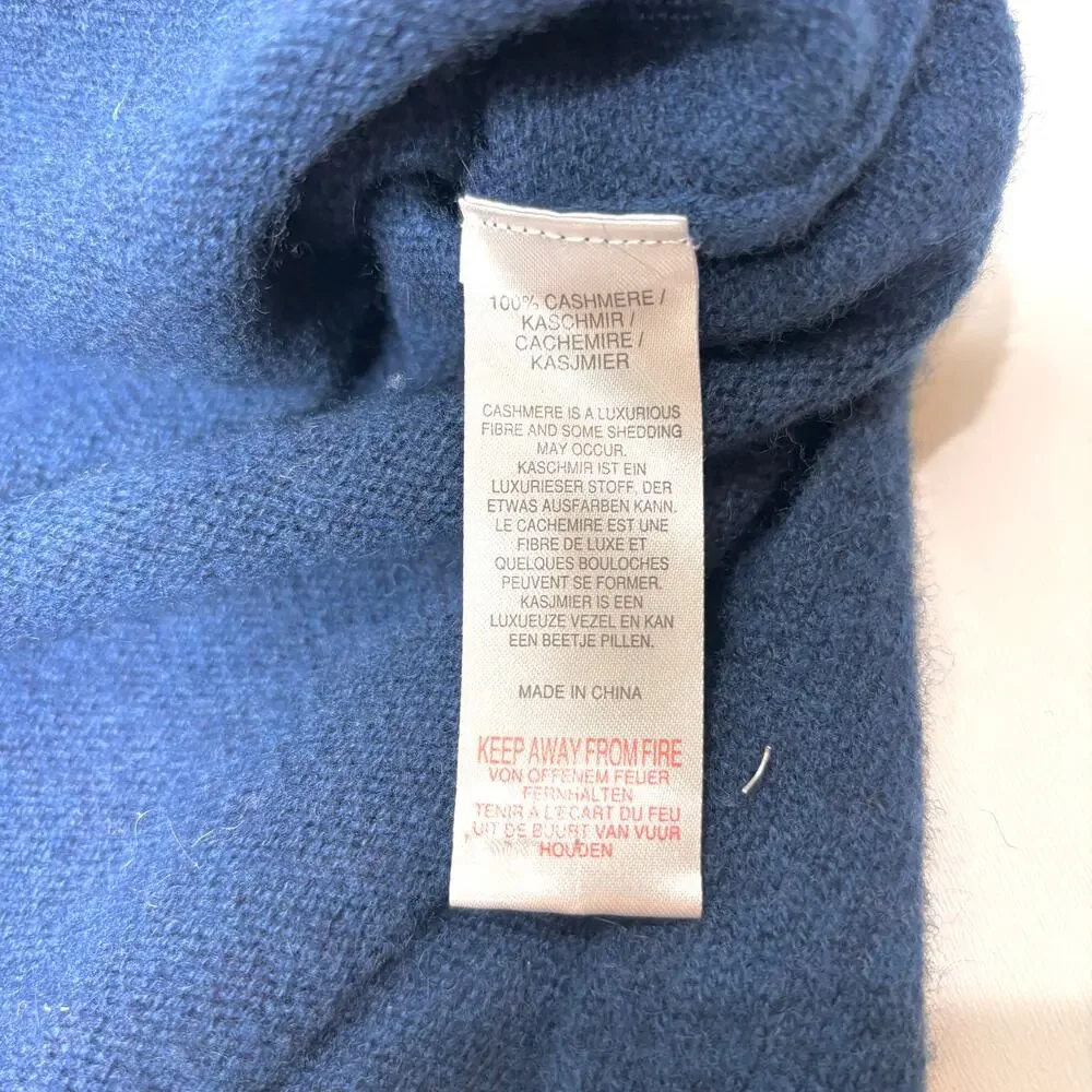 Brodie Cashmere Bronte V Neck Dolman Short Sleeve Oversize Sweater Blue M - Picture 4 of 8